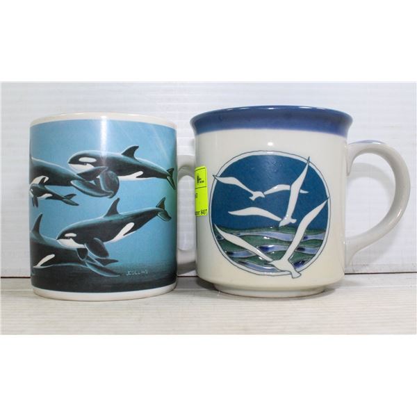 2 NATURE MUGS - ORCAS AND ALBATROSS