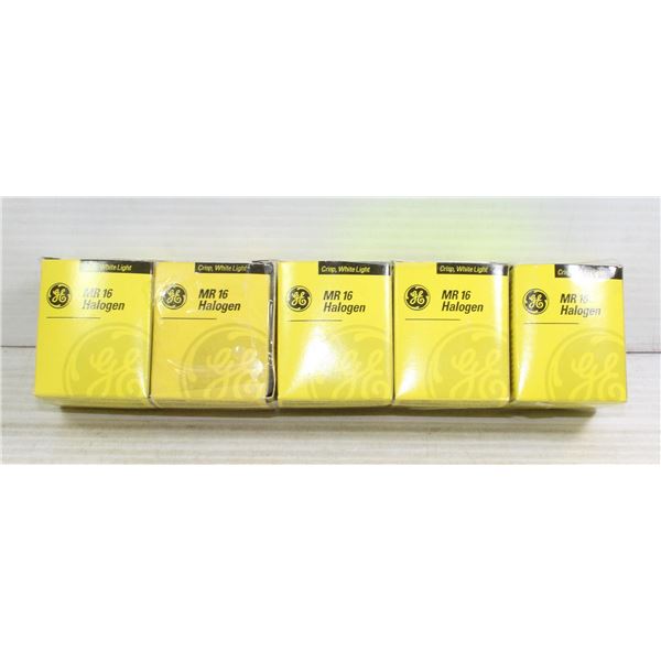 5 GE MR16 HALOGEN 12 VOLT 50 WATT BULBS