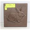 CAST IRON RABBIT PLAQUE