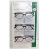 FOSTER GRANT LADIES READING GLASSES-3 PACK +2.00