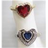 Image 1 : 2 HEART RINGS SIZE 7.5