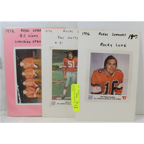 1972/1974/1976 B.C. LIONS PLAYER OF THE WEEK