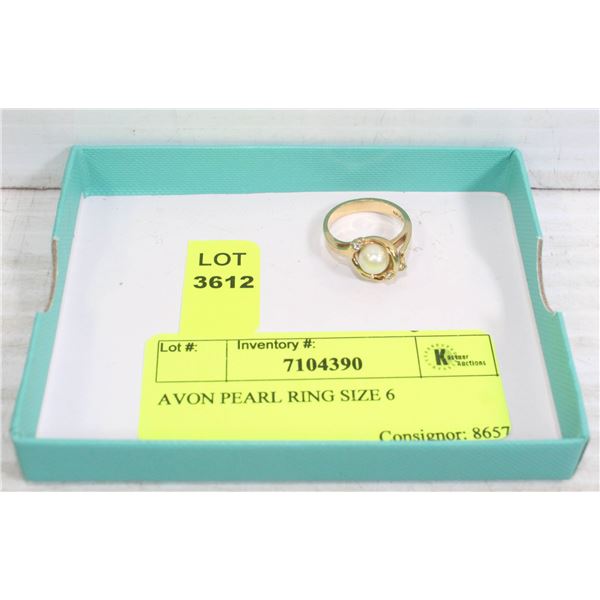AVON PEARL RING SIZE 6