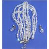 Image 1 : VINTAGE CRYSTAL NECKLACE, BRACELET + EARRING SET