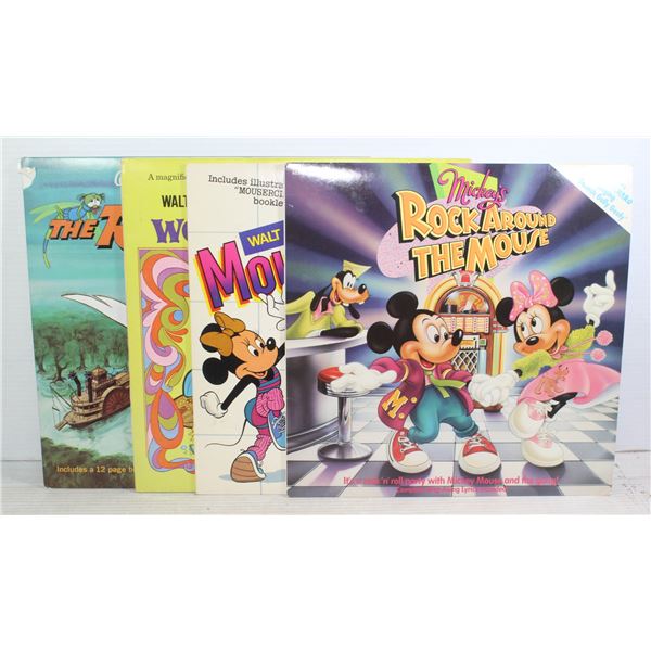 4 DISNEY RECORDS 2 X MICKEY ALICE RESCUERS