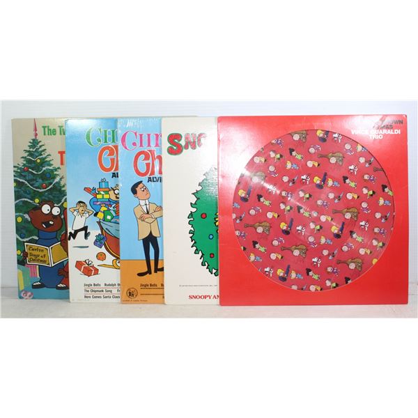 5 KIDS RECORDS 2 X SNOOPY 3 X ALVIN CHIPMUNKS