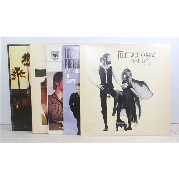 5 RECORDS MAC KINKS PRETENDERS EAGLES BAD COMP.