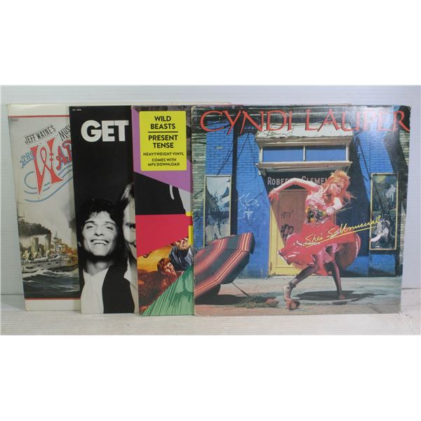 4 RECORDS CINDY LAUPER KNACK WAR SEALED WILD BEAST