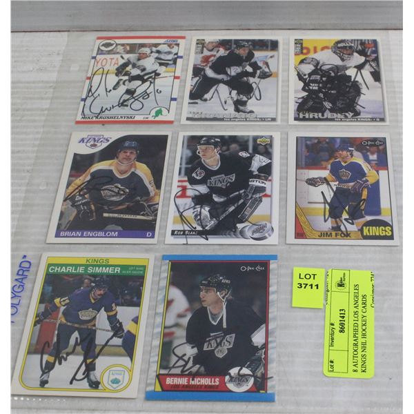 8 AUTOGRAPHED LOS ANGELES KINGS NHL HOCKEY CARDS