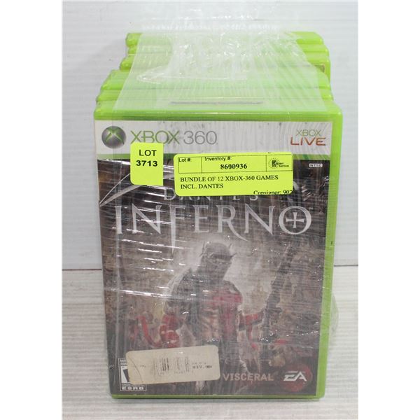 BUNDLE OF 12 XBOX-360 GAMES INCL. DANTES