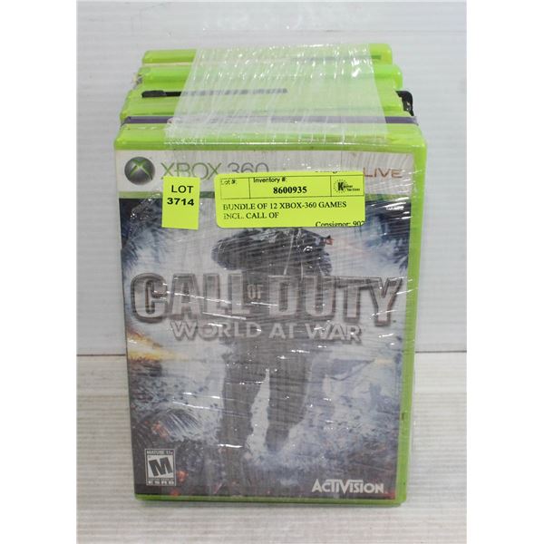 BUNDLE OF 12 XBOX-360 GAMES INCL. CALL OF