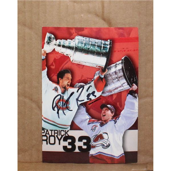 PATRICK ROY SIGNED MONTREAL CANADIENS POSTCARD