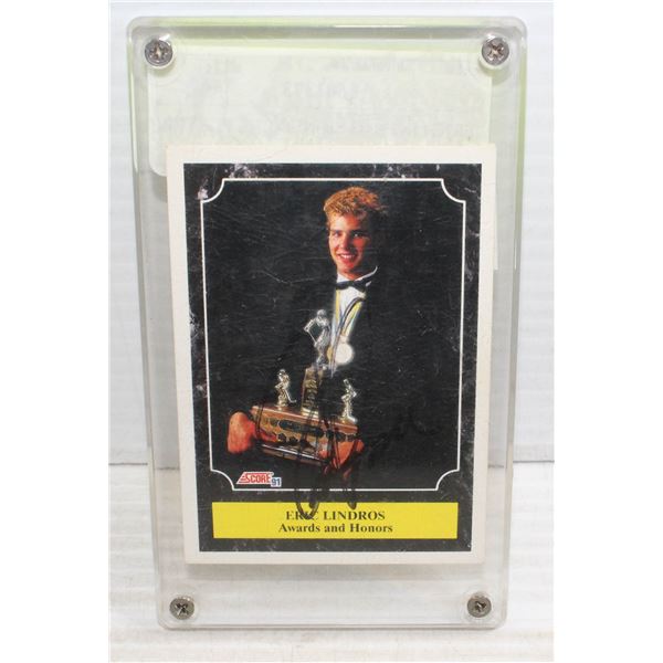 ERIC LINDROS SIGNED CHL PLAYER OF THE YEAR CARD