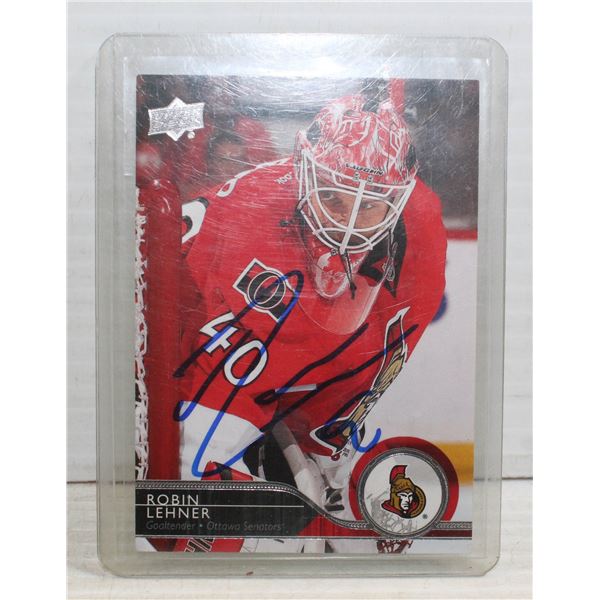 ROBIN LEHNER SIGNED HOCKEY CARD