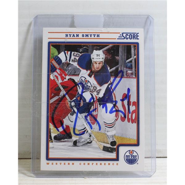 RYAN SMYTH SIGNED EDMONTON OILERS CARD