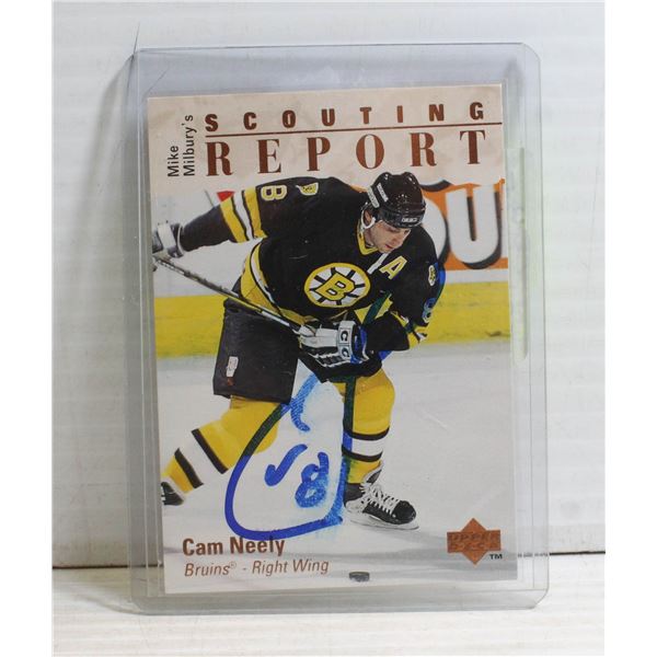 CAM NEELY SIGNED BOSTON BRUINS HOCKEY CARD HOF