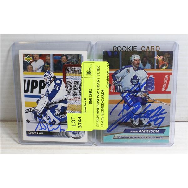 GLENN ANDERSON & GRANT FUHR LEAFS SIGNED CARDS