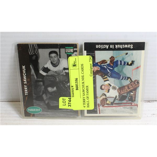 4 TERRY SAWCHUK NHL CARDS HALL OF FAMER