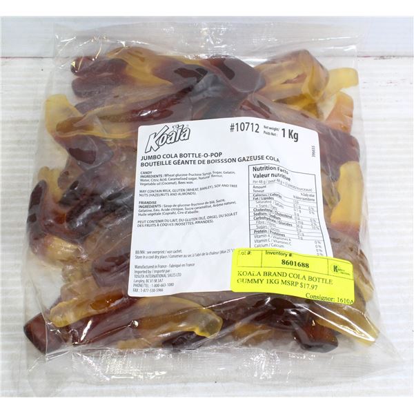 KOALA BRAND COLA BOTTLE GUMMY 1KG MSRP $17.97