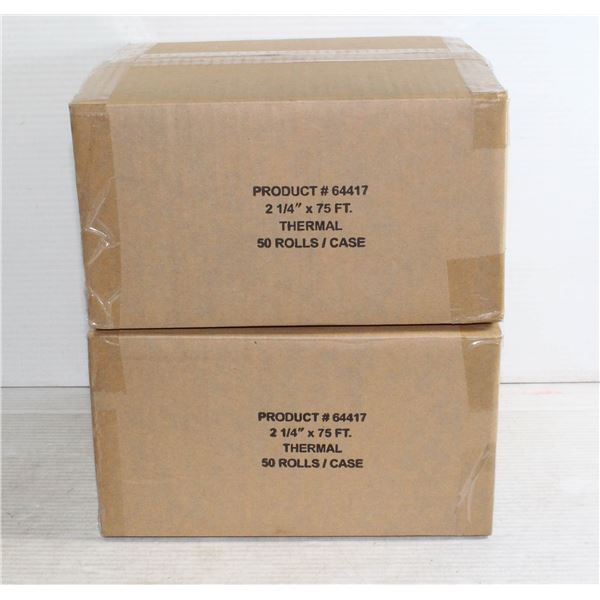 2 CASES OF THERMAL PAPER ROLLS 2-1/4'' X 75'