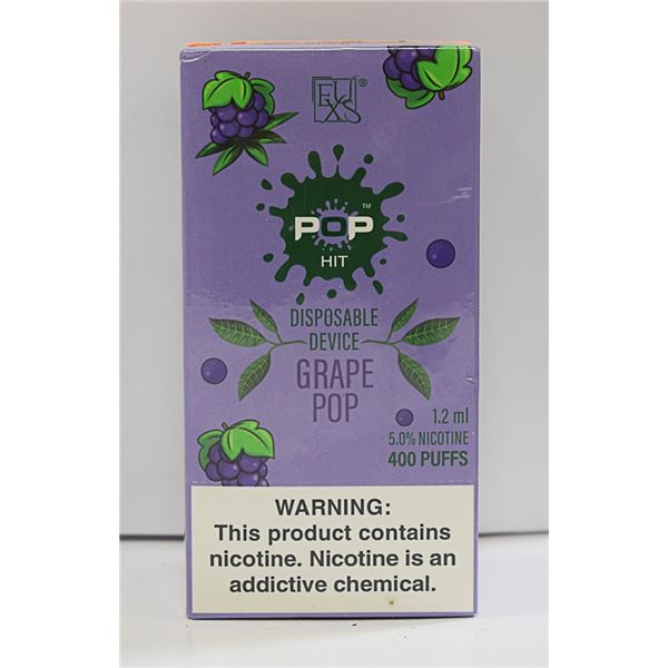 BOX W/10 GRAPE POP 5% DISPOSABLE E-CIGS