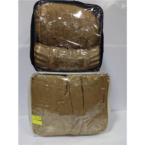 ESTATE QUEEN SIZE COMFORTER SET & 3 MATCHING DECOR