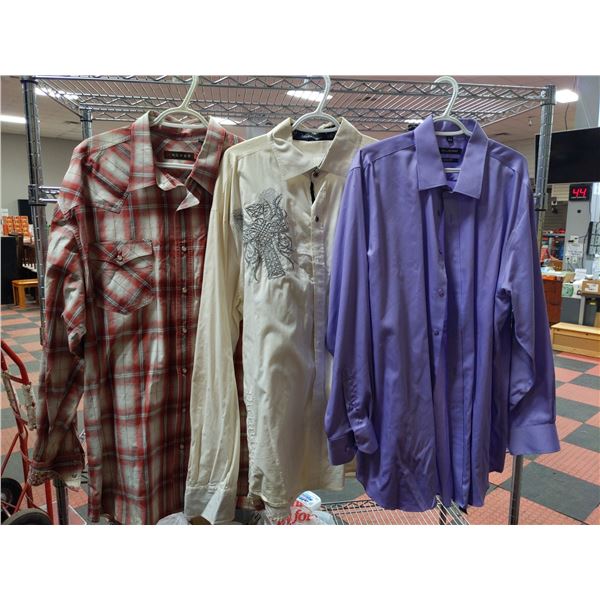 LOT OF 3 MENS DRESS SHIRTS - SIZE 2 XL