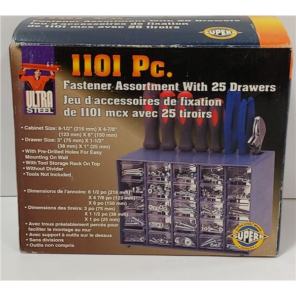 1101 PIECE FASTENER ASSORTMENT DRAWER SET (TOOLS N