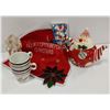 Image 1 : WINKING SANTA TEAPOT WITH MUGS, SANTA CANDLE HOLDE