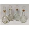 Image 1 : LOT OF 4 LIQUOR DECANTERS, 9-1/2"" TALL