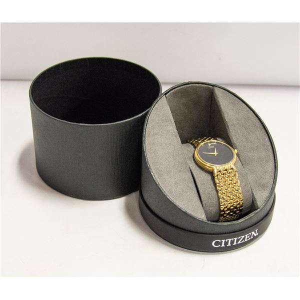 CITIZEN QUARTZ - GOLD TONED WATCH - NEW BATTERY