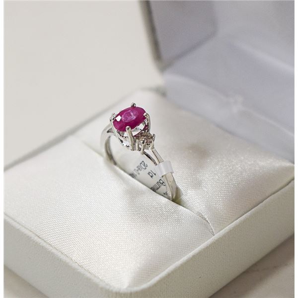 EC129-104 RUBY(1CT) DIAMOND(0.14CT) RING