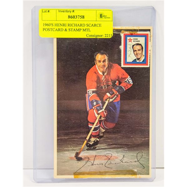 1960'S HENRI RICHARD SCARCE POSTCARD & STAMP MTL