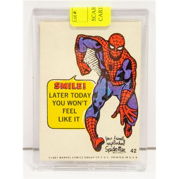 SCARCE 1967 MARVEL SUPER HERO CARD SPIDER-MAN
