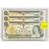 3 X 1973 UNCIRCULATED CONSEQUTIVE #'ED $1 BILLS