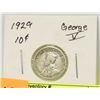 Image 2 : 1929 CANADIAN SILVER 10 CENT COIN
