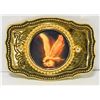 Image 1 : VINTAGE BRASS BELT BUCKLE W/ 3D EAGLE PICTURE