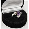 Image 2 : .925 SILVER & AMEYTHST LADIES RING - SIZE 7