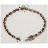 Image 1 : NEW .925 STERLING SILVER BRACELET REAL GARNET STON