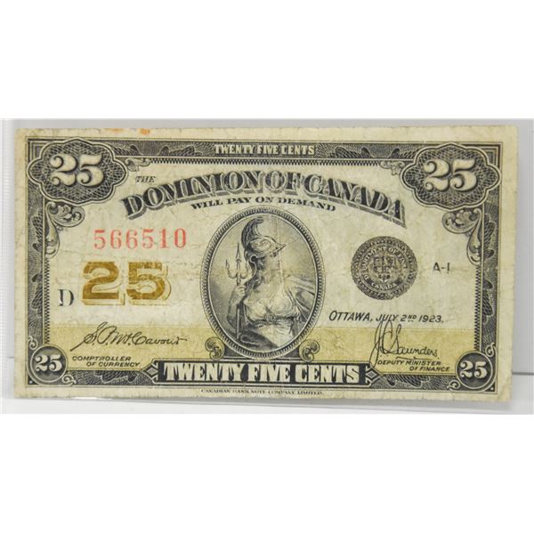 1923 CANADIAN SHINPLASTER