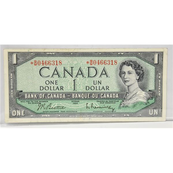 1954 CANADIAN REPLACEMENT $1 BILL