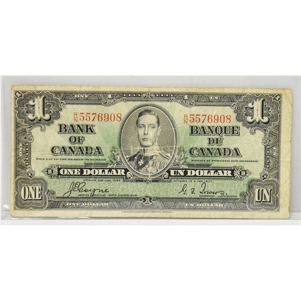 1937 CANADIAN $1 BILL
