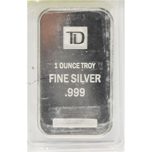 TROY 1 OZ .999 SILVER BAR