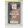 Image 1 : TROY 1 OZ .999 SILVER BAR