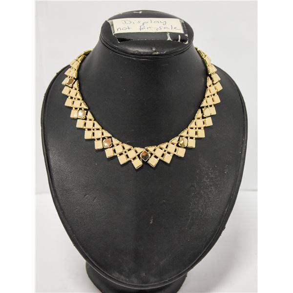 16.5" STAMPED GOLD TONE ESTATE NECKLACE