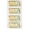Image 1 : 4 UNCIRCULATED 1973 ONE DOLLAR CANADIAN BILLS