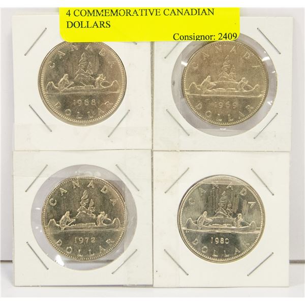 4 X COMMEMORATIVE CANADIAN DOLLARS