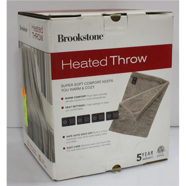 BROOKSTONE HEATED THROW 50 X 60