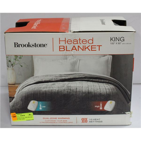 BROOKSTONE DUAL ZONE HEATED BLANKET SIZE: KING