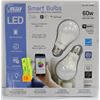 Image 1 : FEIT LED SMART BULBS 2 PACK WIFI CONTROLLABLE